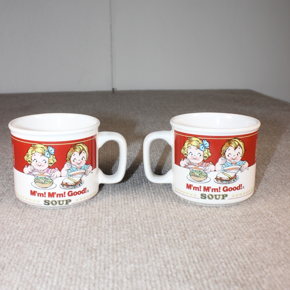 Vintage 1997 Campbells Soup Mugs Set of 2 Westwood Ceramic 14oz Campbells Kids